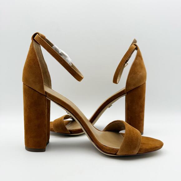 Sam Edelman Womens Yaro Ankle Strap Sandal Heel Size US 8.5 Brown Suede NIB - Picture 3 of 12